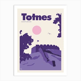 Totnes, South Devon (Purple) Art Print