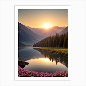 Sunset In The Mountains 3 Art Print