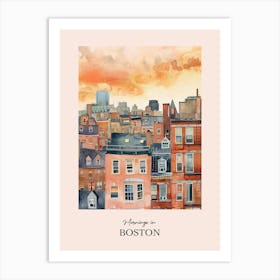 Mornings In Boston Rooftops Morning Skyline 3 Art Print