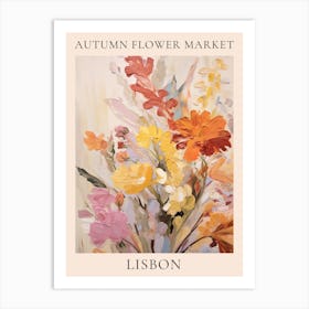 Autumn Flower Market Poster Lisbon Art Print