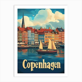 Aihrgdesign A Vintage Travel Poster Of Copenhagen Art Print