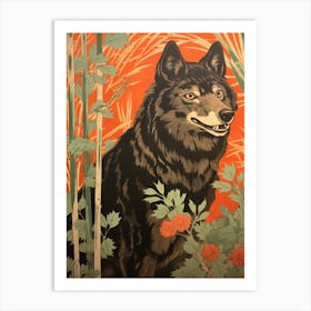 Japanese Wolf Illustration 3 Art Print