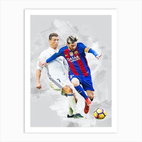 Lionel Messi Vs Cristiano Ronaldo Art Print