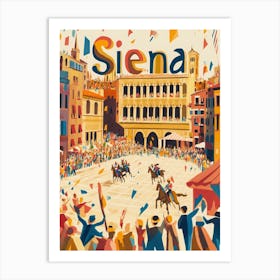 Aihrgdesign A 1970s Inspired Travel Poster For Siena Depictin Dcaf254f 9ce0 4318 A45c 18e036c2a75b 2 Art Print