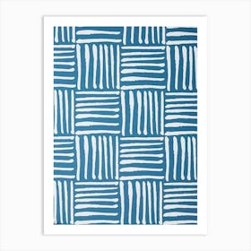 Blue And White Stripes Art Print