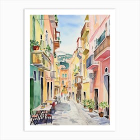 Naples, Italy Watercolour Streets 2 Art Print