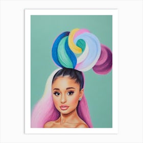 Ariana Grande 2 Colourful Illustration Art Print