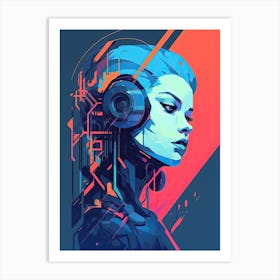 Cyber woman Art Print