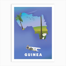 Guinea Map Art Print