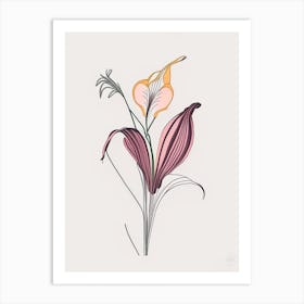 Lilium Floral Minimal Line Drawing 5 Flower Art Print