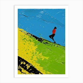 Skateboarder On A Hill Art Print