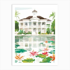 Illustration Of A Tropical House Art Print