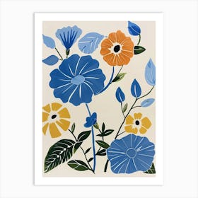 Painted Florals Morning Glory 4 Art Print