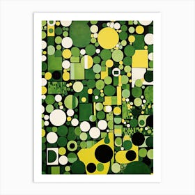 Green Cubist Symphony Art Print