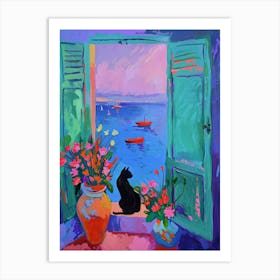 Cat By The Window 4 Art Print