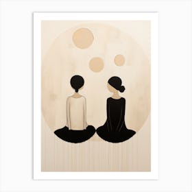 Two Women In Meditation Art Print