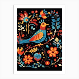 Folk Bird Illustration Magpie 3 Art Print