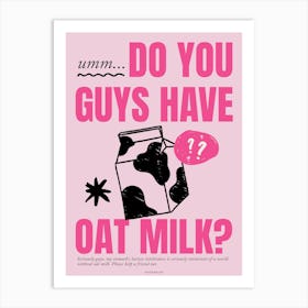 Oat Milk Art Print Pink Art Print