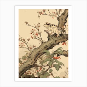 Vintage Japanese Frog Burrow 4 Art Print