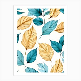 Watercolor Leaves Seamless Pattern 1 Art Print