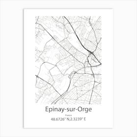 Epinay Sur Orge,France Minimalist Map Art Print