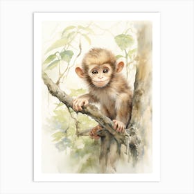 Monkey Painting Painting Watercolour 1 Art Print