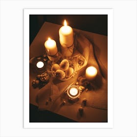 Candlelit Table Art Print