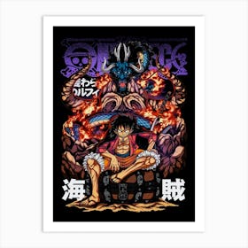 Luffy One Piece Anime Poster Art Print