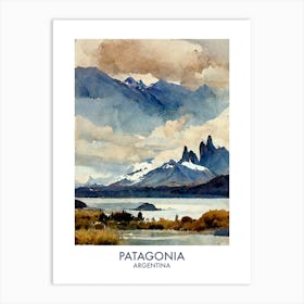 Argentina Patagonia Watercolour Travel Art Print