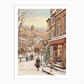 Vintage Winter Illustration Edinburgh Scotland 7 Art Print