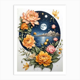 Lotus Flower Painting Art Print
