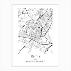 Ramla,Israel Minimalist Map Art Print