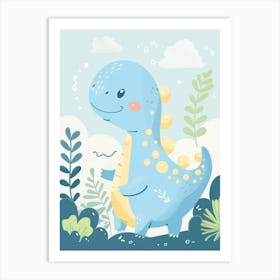 Cute Cartoon Dinosaur 3 Art Print