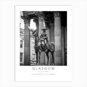 Glasgow Scotland Black And White Art Print