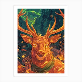 Deer In The Forest 17 Art Print