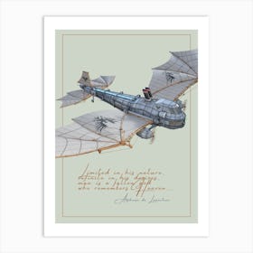 Steampunk Plane Flying Quote Art Print