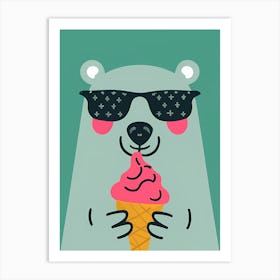 Bear Eating Ice Cream 1 Art Print