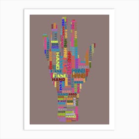 Hand Word Cloud Art Print