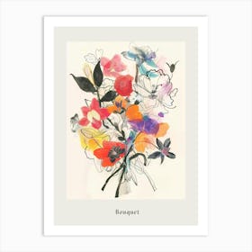 Bouquet 1 Collage Flower Bouquet Poster Art Print