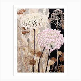 Flower Illustration Queen Annes Lace 3 Art Print