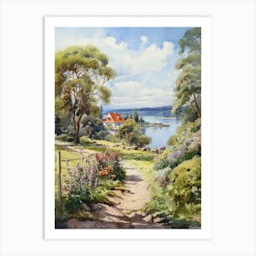 Rosendals Trdgrd Sweden Watercolour  Art Print