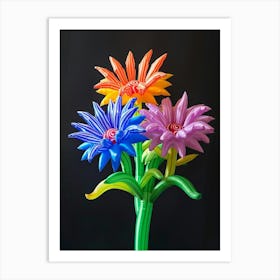 Bright Inflatable Flowers Cornflower Art Print