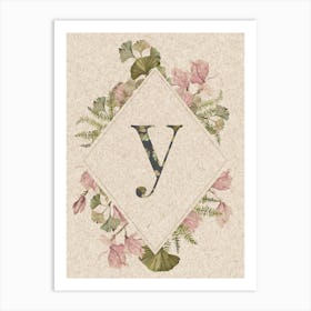 Floral Monogram Y Art Print