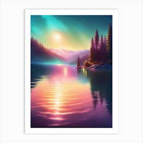 Sunset At The Lake 2 Art Print