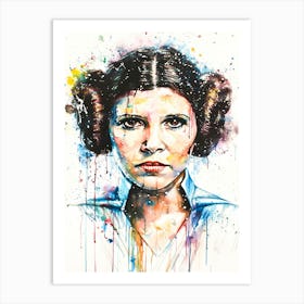 Princess Leia From Star Wars Watercolor Art Print