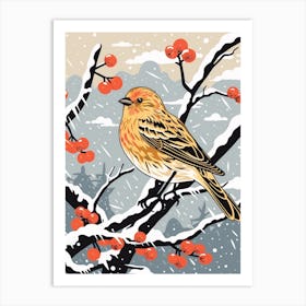 Bird Illustration Finch 2 Art Print