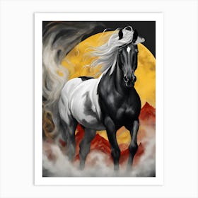Horse In The Moonlight 11 Art Print