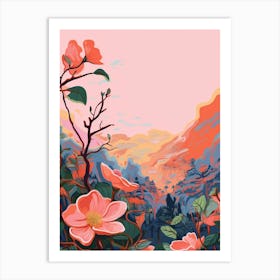 Boho Wildflower Painting Wild Rose 4 Art Print