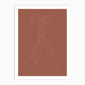 The Winged Victory of Samothrace (The Goddess Nike) Line Drawing - Neutral Art Print