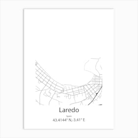 Laredo,Spain Minimalist Map Art Print